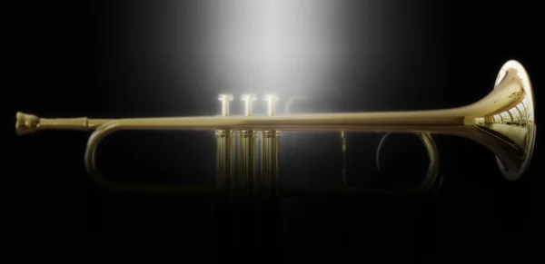 Trompeta dorada - iluminación de enfoque suave — Foto de Stock