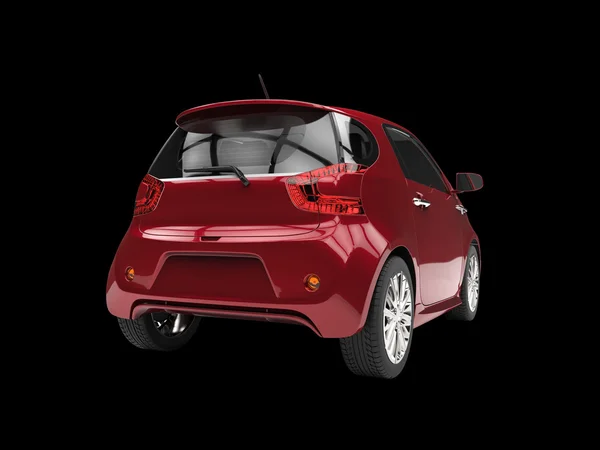 Cherry Red Compact Car - Vista posteriore — Foto Stock