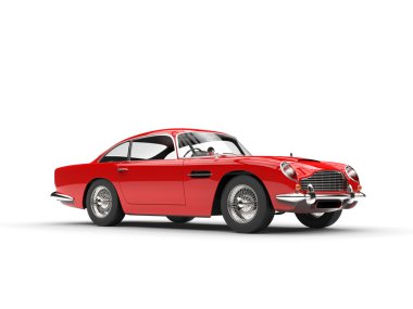 Classic red vintage car - studio shot clipart
