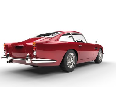 Eski model kırmızı araba - kuyruk yan görünüm