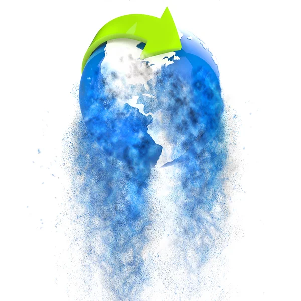 Globo de tierra azul - dispersión de partículas — Foto de Stock