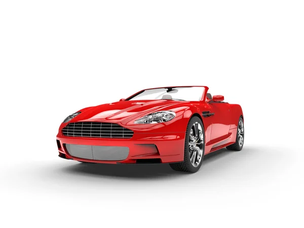 Rojo descapotable coche deportivo - tiro al estudio - vista frontal — Foto de Stock