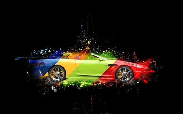 Auto sportiva colorata - illustrazione astratta — Foto Stock