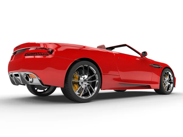 Coche deportivo convertible rojo - plano de estudio - vista lateral trasera — Foto de Stock
