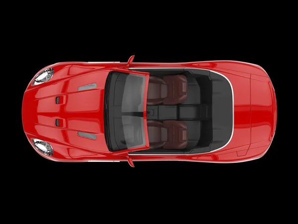 Czerwony samochód sportowy kabriolet - widok z góry — Zdjęcie stockowe