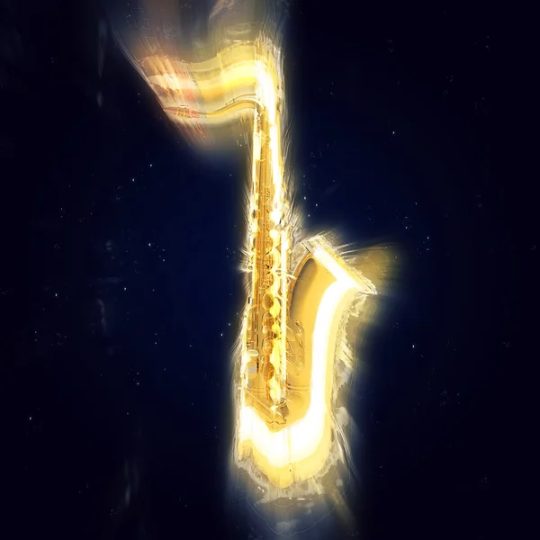 Saxofon - light burst — Stockfoto
