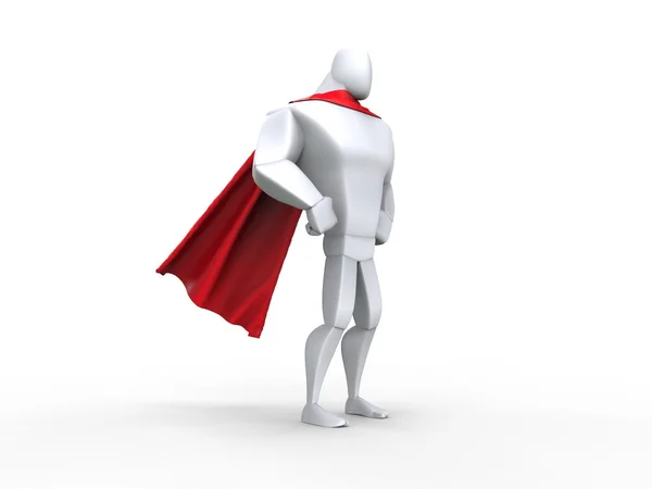 Superhjälte kille med röd cape — Stockfoto