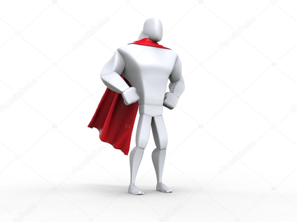 Superhero guy - isolated on white background.