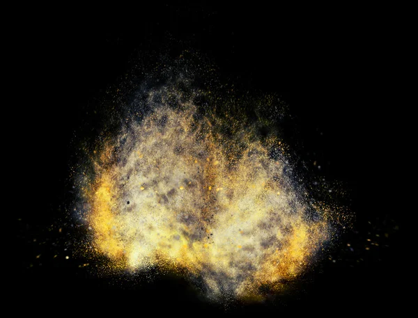 Gold particles explosion — Stock Photo, Image