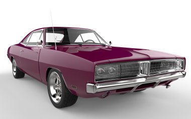 Antik fuşya retro kas araba