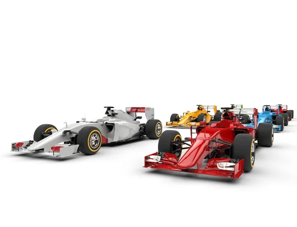 Formula one cars - starting positions — Stock Photo, Image