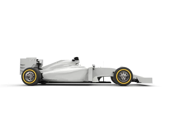 Weißes Formel-1-Auto - linke Seitenansicht — Stockfoto