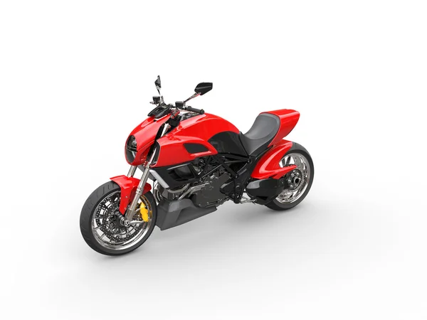 Motociclo sportivo rosso - tiro prospettiva superiore — Foto Stock