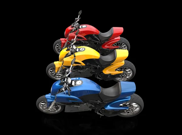스포츠 오토바이-빨간색 노란색과 파란색 — 스톡 사진