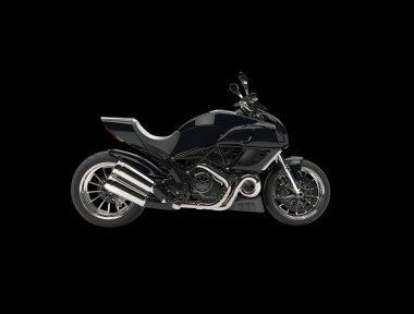 Siyah spor motor - yan görünüm 