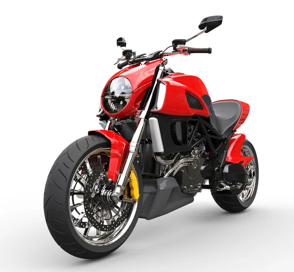 Motocicleta deportiva roja - tiro de primer plano rueda delantera — Foto de Stock