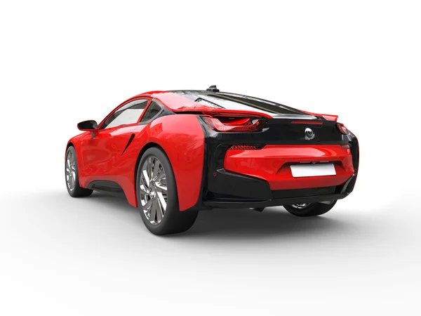 Modern red sports car - taillight view — Stock Photo, Image