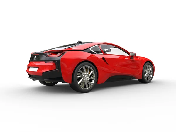 Red supercar - side rear view — Stock Photo, Image