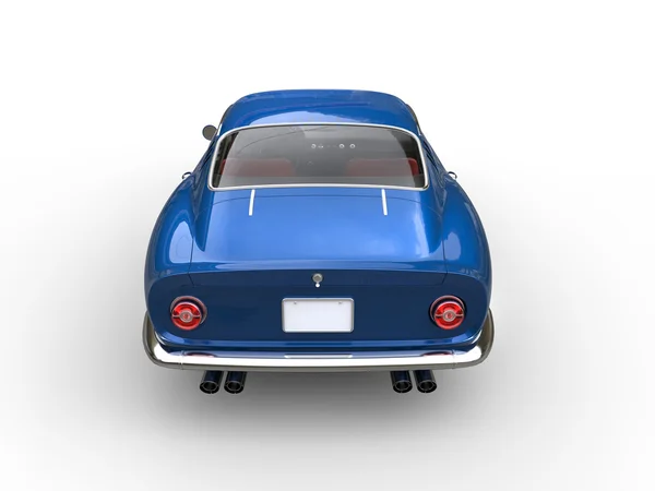 Dark blue classic sports car - back view — Stock Photo, Image