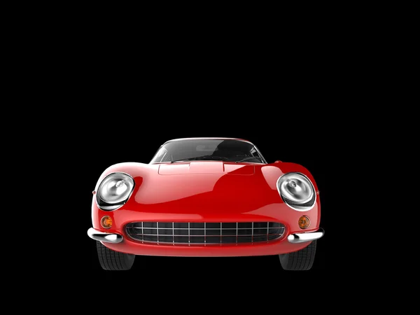 Vintage piros sport autó - elölnézet Vértes lövés — Stock Fotó
