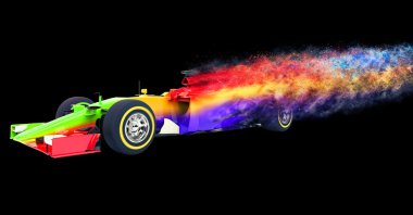 Colorful race car - particle disintegration effect  clipart