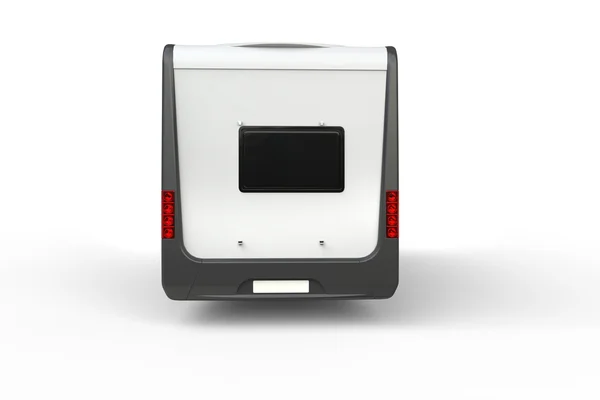 Big white camper van - back view — Stock Photo, Image