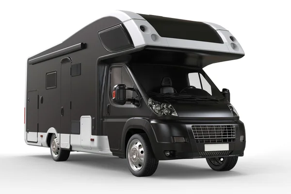 Camion camping-car noir - vue de face gros plan — Photo