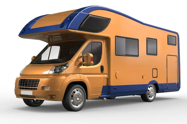 Πορτοκαλί και μπλε camper van μεταλλικό χρώμα — Φωτογραφία Αρχείου