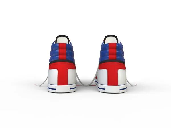 Stylowe nowoczesne obuwie sportowe - widok z tyłu - na białym tle — Zdjęcie stockowe