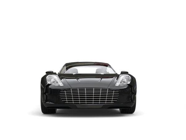 Negro coche deportivo - Vista frontal — Foto de Stock
