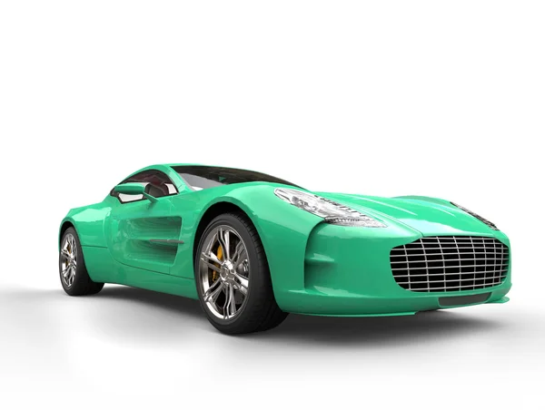 Aqua green sports car - beauty studio shot — Stock Photo, Image