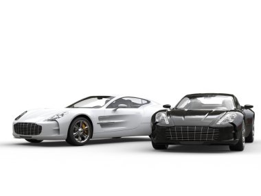 Modern siyah beyaz sportscars