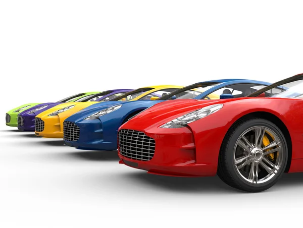 Row of awesome looking sports cars — Stock Photo, Image