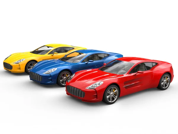 Three beautiful sports cars — Stock Photo, Image