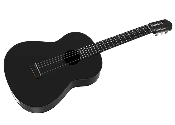 Guitarra acústica negra — Foto de Stock