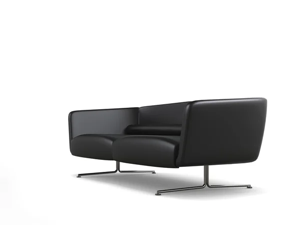 Modernes schwarzes Sofa mit zwei Sitzen — Stockfoto
