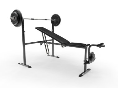 Spor salonu bench halter ağırlık ve ek ağırlık plakaları ile eğim