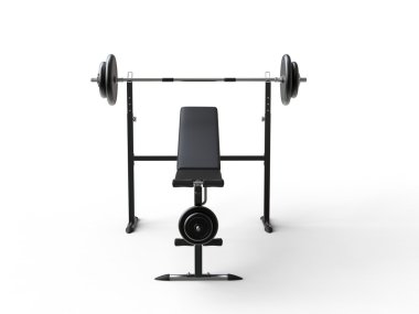 Spor salonu bench halter ağırlık ve ek ağırlık plakaları ile eğim