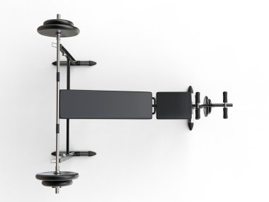 Incline Bench halter ağırlık - Üstten Görünüm 