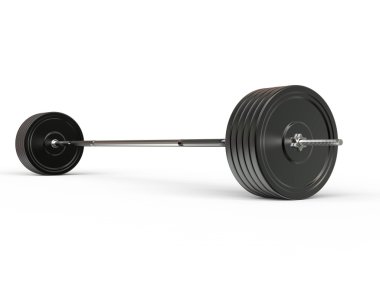 Beyaz arka plan üzerinde izole olimpik halter ağırlık-