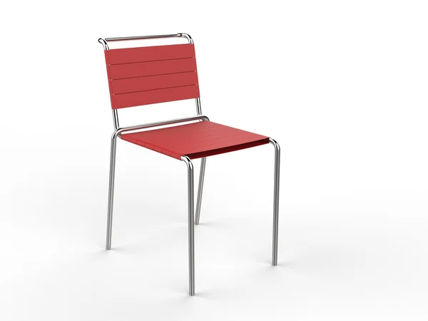 布のストラップが付いている赤いアルミニウム椅子 — ストック写真