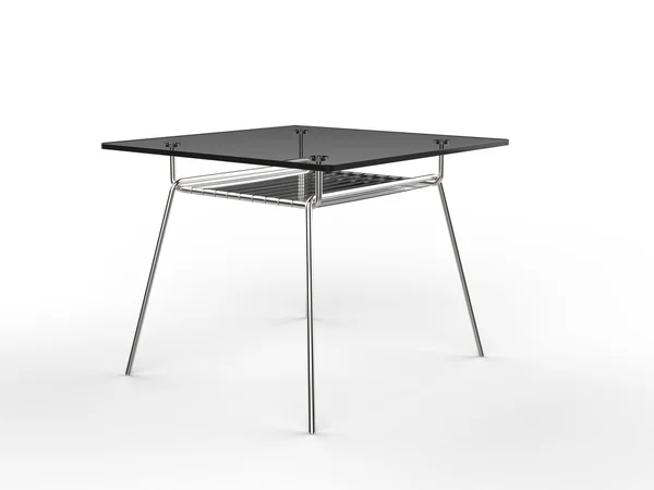 Petite table en verre noir et aluminium — Photo