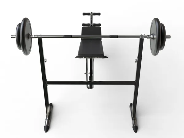 Наклонная скамейка с весом штанги - вид сверху — стоковое фото