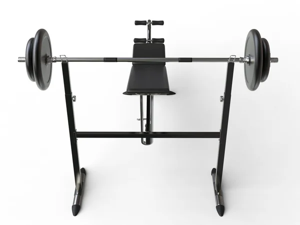 Incline bench činka hmotnosti - zadní pohled shora — Stock fotografie