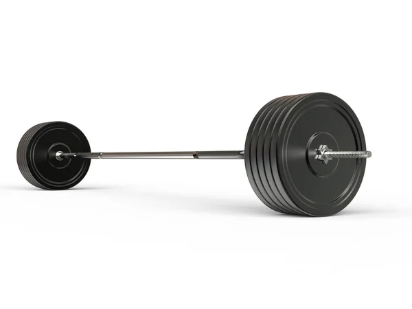 Olympic Barbell Poids - isolé sur fond blanc — Photo