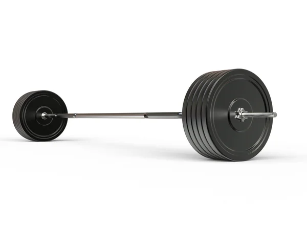 Peso Olympic Barbell - isolado sobre fundo branco — Fotografia de Stock