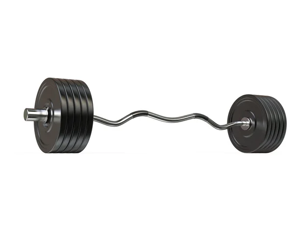 Barbell weight with curl bar — Stock Photo, Image