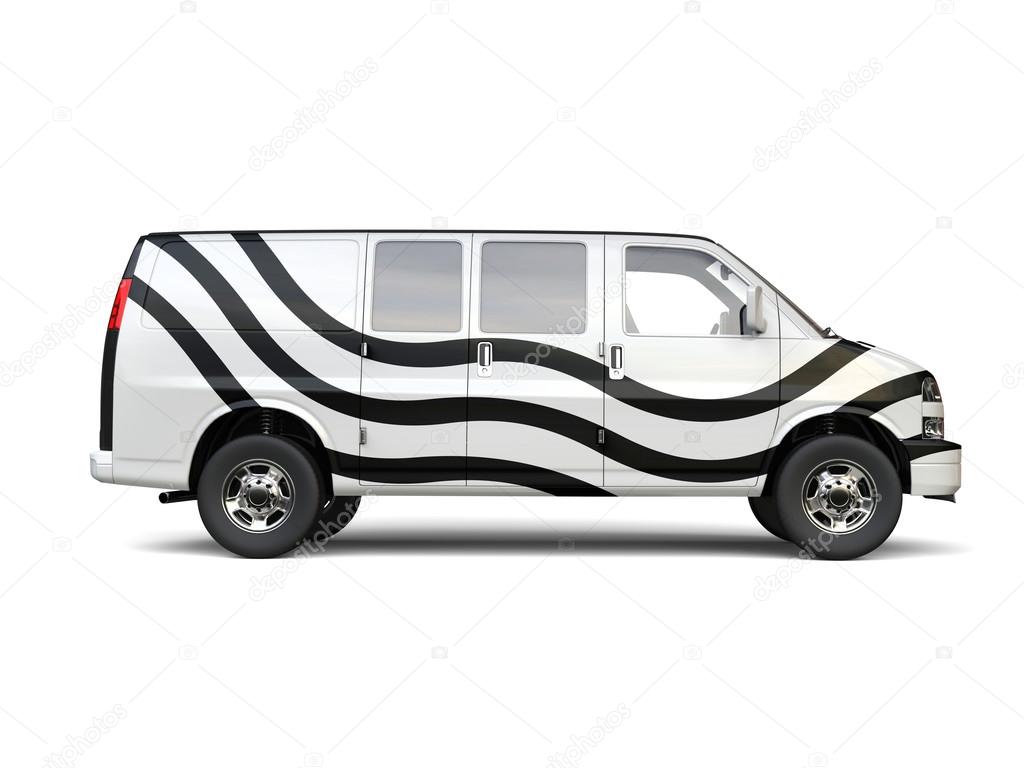 white van with black stripe