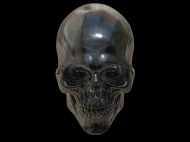 Siyah metal kafatası - açık Üstten Görünüm