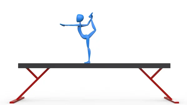 Olympisk gymnast utför komplicerade element på skoparmen — Stockfoto